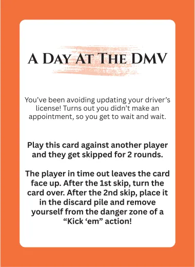 Action card: A Day At The DMV